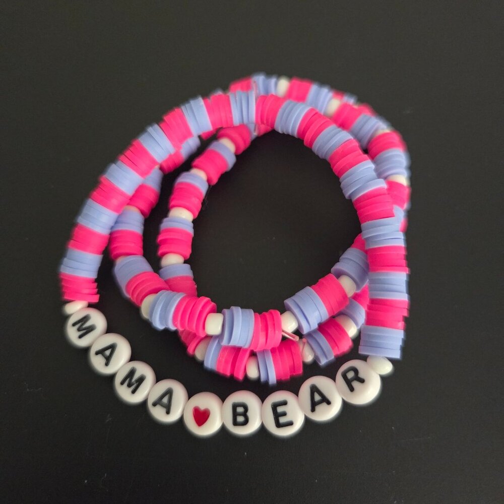 Mama Bear Beaded Bracelet Set